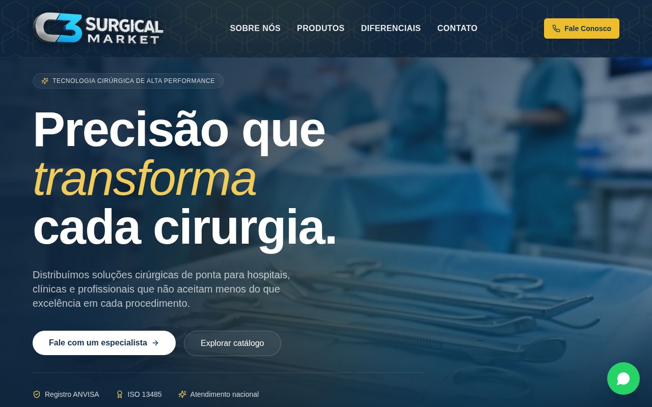 Preview do projeto C3 Surgical Market